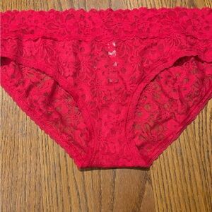 Victoria's Secret Red Floral Lace Bikini Panty